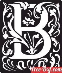 download Personalized Monogram Initial Letter B Floral Artwork free ready for cut