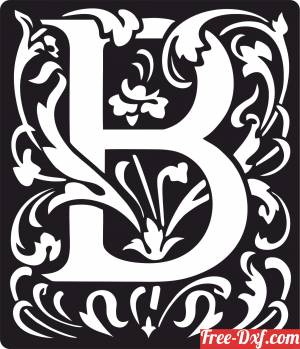 download Personalized Monogram Initial Letter B Floral Artwork free ready for cut
