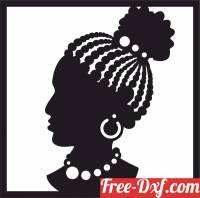 download afro lady face wall decor free ready for cut