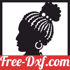 afro lady face wall decor
