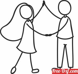 download Stick figure couple free ready for cut