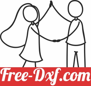 Stick figure couple