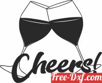 download cheers glasses wall art free ready for cut