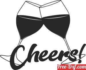 download cheers glasses wall art free ready for cut