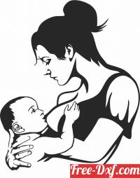 download Mother breast feeding her baby clipart free ready for cut