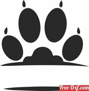 download Dog Paw monogram clipart free ready for cut