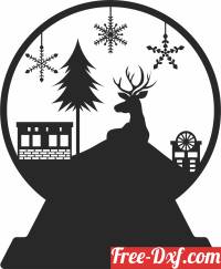 download Deer Globe christmas free ready for cut