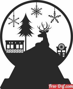 download Deer Globe christmas free ready for cut