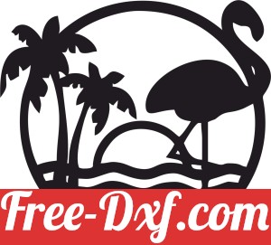 flamingo rose beach scene