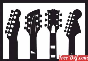 download guitars wall decor free ready for cut