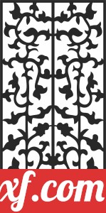 Decorative floral pattern screen door