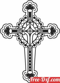 download cross ornate wall sign free ready for cut