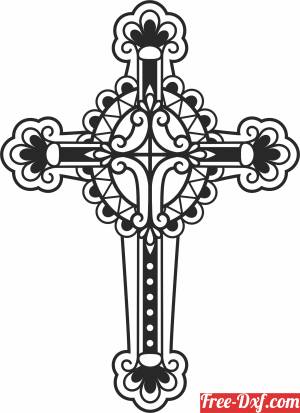 download cross ornate wall sign free ready for cut