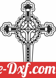 cross ornate wall sign