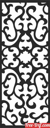 download Decorative floral pattern screen door free ready for cut