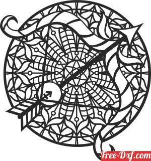 download sagittarius Zodiac wall art free ready for cut