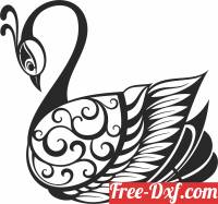 download swan wall art free ready for cut