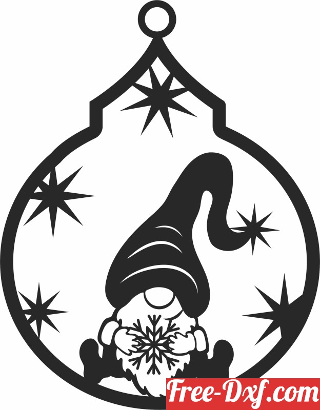 Download gnome christmas ornament FSLqS High quality free Dxf fil