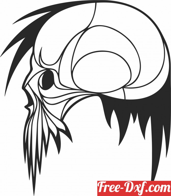 Download vector Skull cliparts FVgcv High quality free Dxf files,