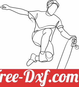 Skateboard line art clipart