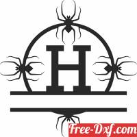 download Split monogram H spiders free ready for cut