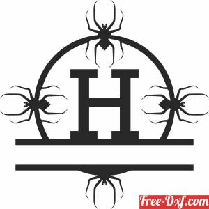 download Split monogram H spiders free ready for cut