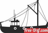 download silhouette of a fishing boat free ready for cut