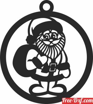 download santa claus christmas ornament free ready for cut