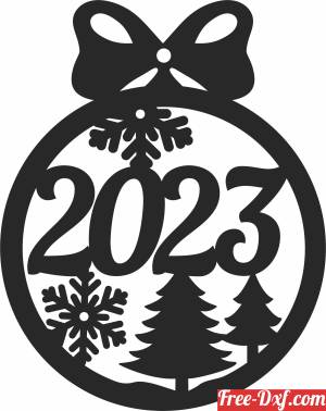 download 2023 new year christmas ornaments free ready for cut