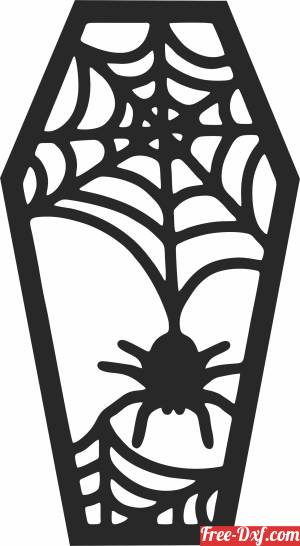 download Coffin for Halloween spider cliparts free ready for cut