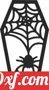 Coffin for Halloween spider cliparts