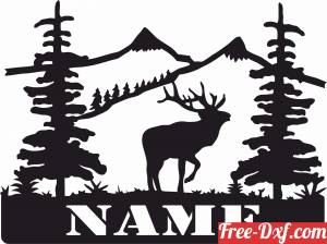download elk buck scene clipart design deer with name free ready for cut