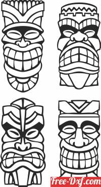 download tiki tribal mask free ready for cut