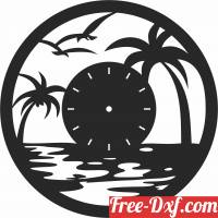 download palm beach scene Wall vinyl Clock free ready for cut