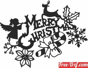 download Merry Christmas Sign free ready for cut