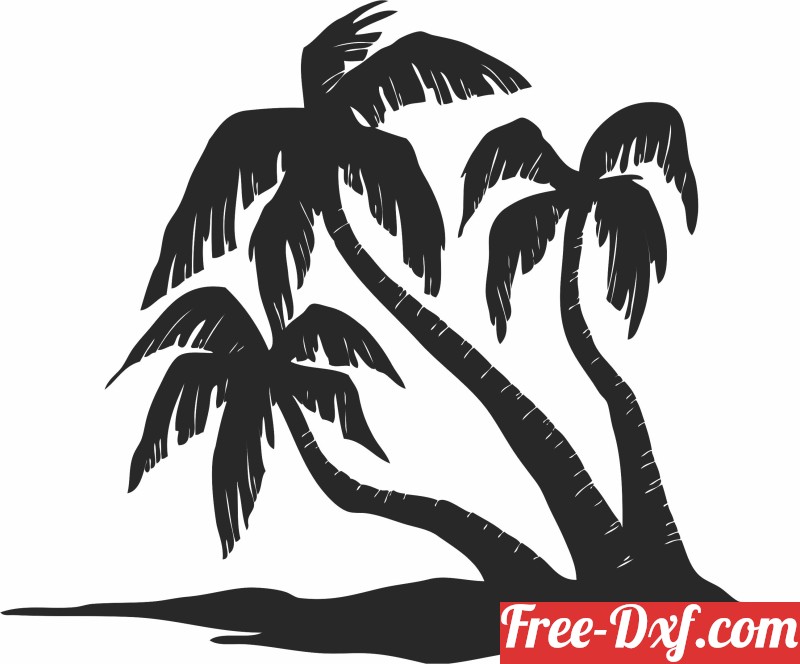 Download Coconut Tree Clipart Ggnaq High Quality Free Dxf Files