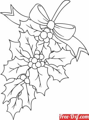 download christmas holly leaf clipart free ready for cut