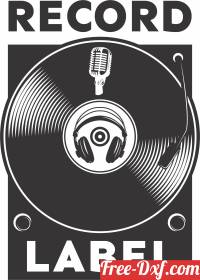 download record player logo sign free ready for cut