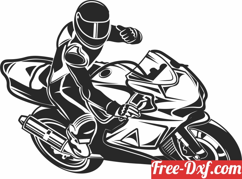 Download biker riding clipart GOWWw High quality free Dxf files,