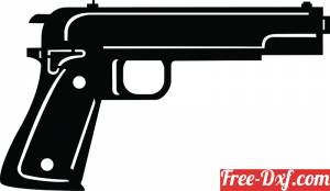 download pistol Silhouette free ready for cut
