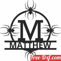 download Split monogram M spiders free ready for cut