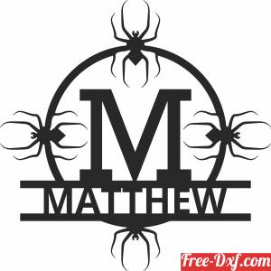 download Split monogram M spiders free ready for cut