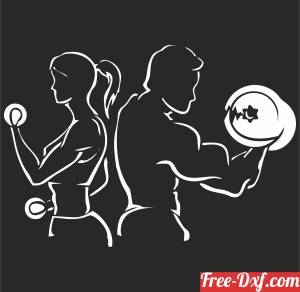 download gym man woman fitness clipart free ready for cut