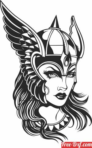 download valkyrie portrait pagan free ready for cut
