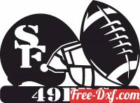 download San Francisco 49ers NFL helmet LOGO free ready for cut