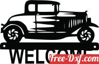 download welcome old car sign free ready for cut