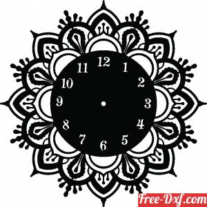 download floar clock with number free ready for cut