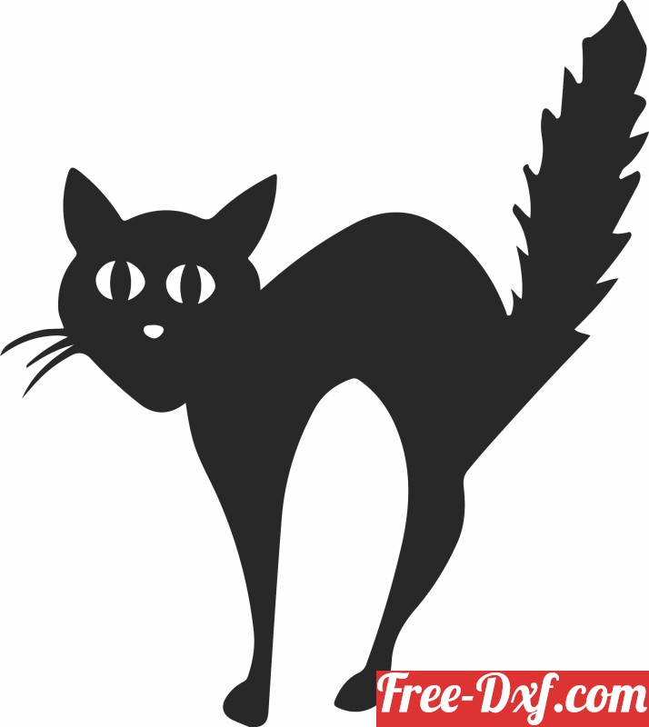 Download cat halloween art GzEnG High quality free Dxf files, Svg