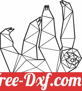 Sloth hanging polygonal