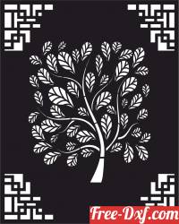 download decorative panel door wall screen tree pattern free ready for cut